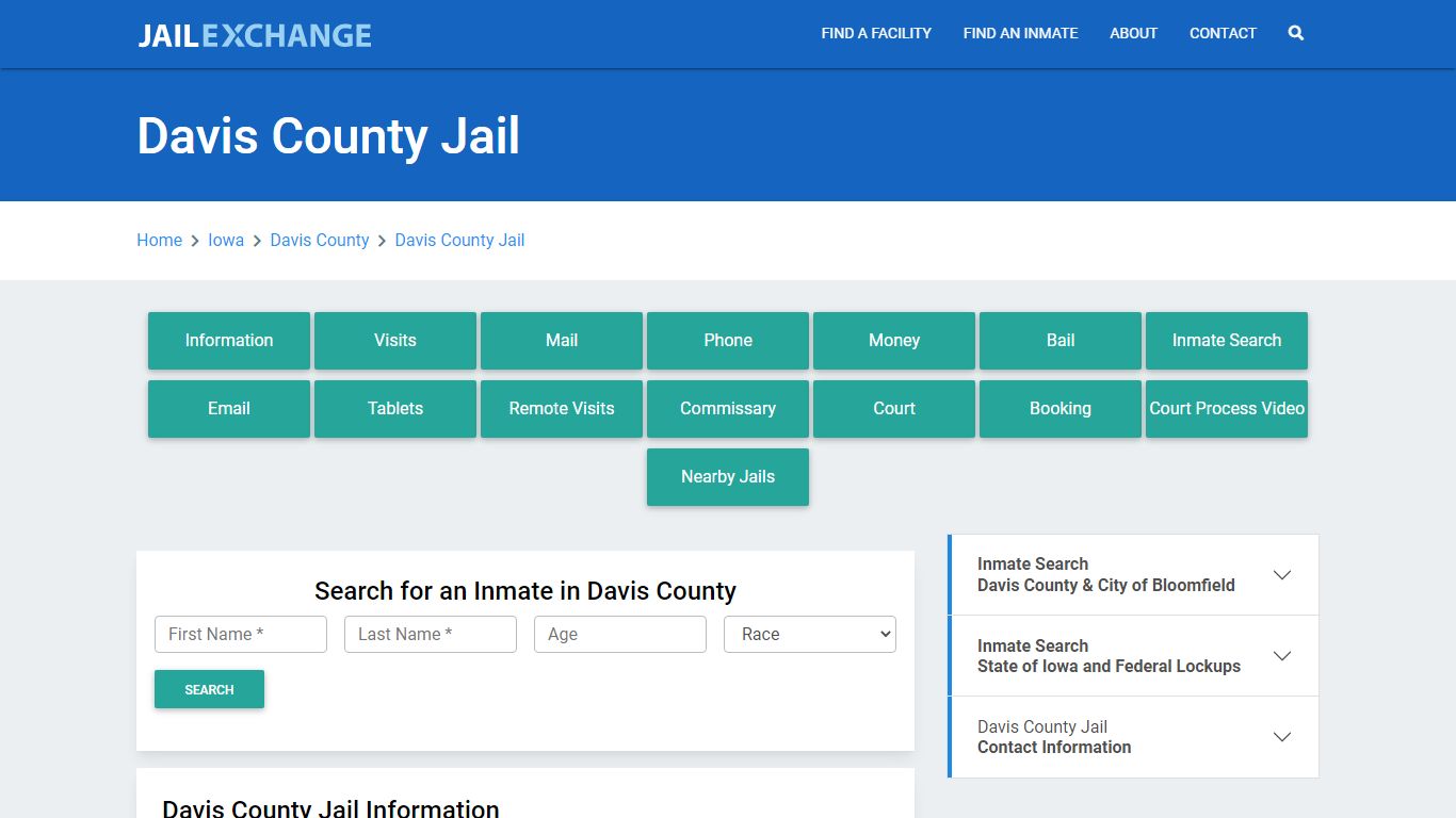 Davis County Jail Roster Lookup, IA, Inmate Search